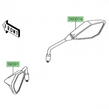 Rétroviseur Kawasaki Versys-X 300 (2017-2018) | Moto Shop 35