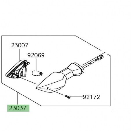 Clignotant avant gauche Kawasaki Versys-X 300 (2017-2018) | Réf. 230370330