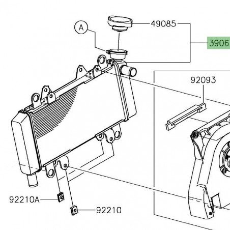 Radiateur Kawasaki Versys-X 300 (2017-2018) | Réf. 390610735