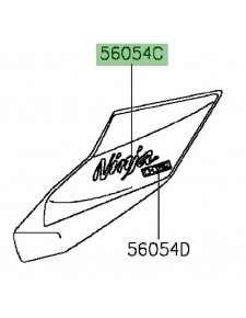 Autocollant "Ninja" coque arrière | Kawasaki Ninja H2 (2015-)