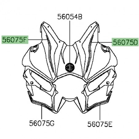 Autocollant sup. tête de fourche | Kawasaki Ninja H2 (2015-)