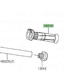 Poignée caoutchouc droite Kawasaki Ninja H2 (2015-) | Réf. 460190020