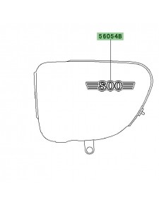 Autocollants "800" cache latéral | Kawasaki W800 (2011-2016)