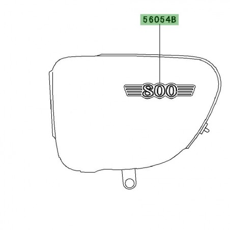 Autocollants "800" cache latéral | Kawasaki W800 (2011-2016)