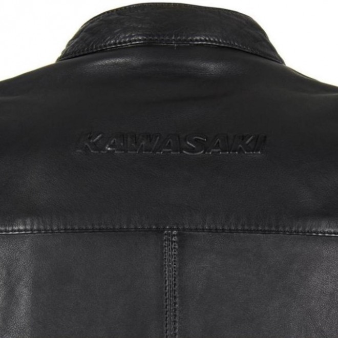 Blouson cuir Kawasaki RS Noir | Détail