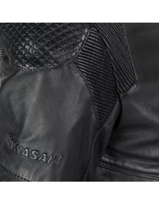 Blouson cuir Kawasaki RS Noir | Détail