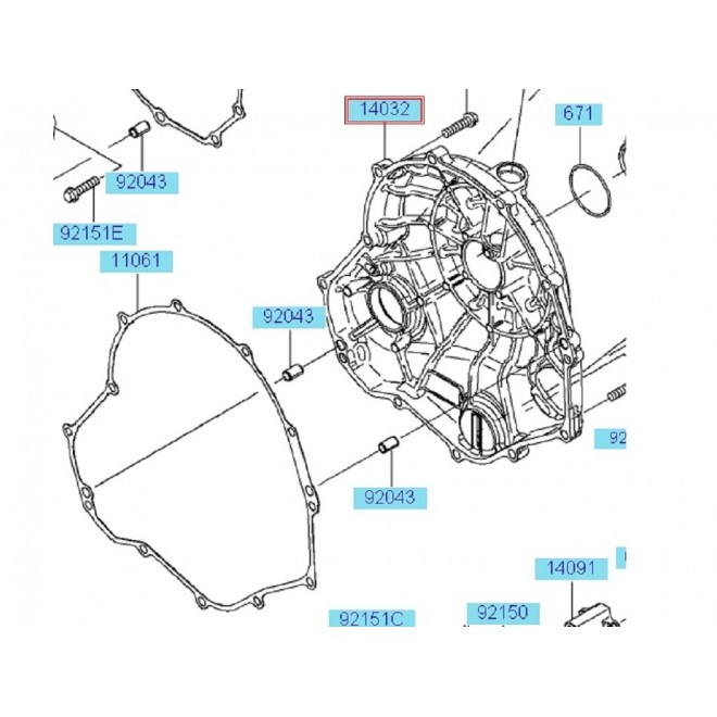 Carter d'embrayage Kawasaki Er-6n (2006-2008) | Réf. 140320592