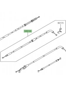 Câble fermeture des gaz Kawasaki Ninja 650 (2017-2021) | Réf. 540120655