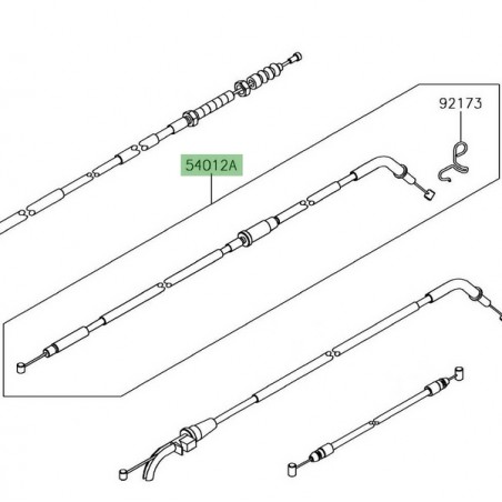 Câble fermeture des gaz Kawasaki Ninja 650 (2017-2021) | Réf. 540120655