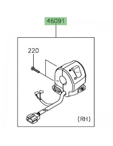 Commodo droit Kawasaki Ninja 650 (2017-2019) | Réf.  460910485