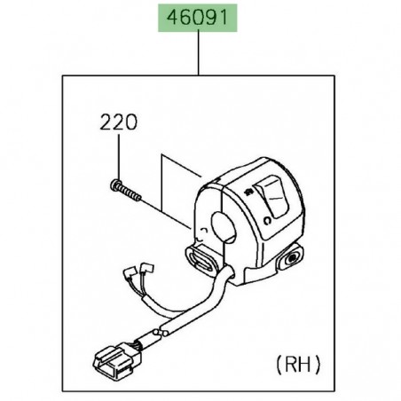 Commodo droit Kawasaki Ninja 650 (2017-2019) | Réf.  460910485