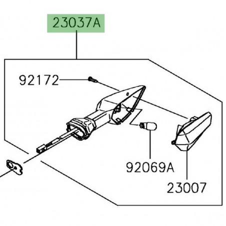 Clignotants arrière droit Kawasaki Ninja 650 | Réf. 230370445