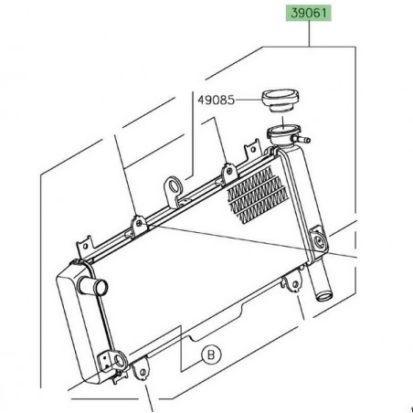 Radiateur Kawasaki Ninja 650 (2017-2019) | Réf. 390610727