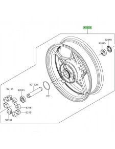 Jante arrière Kawasaki Ninja 650 (2017-2021) | Réf. 410730704QT