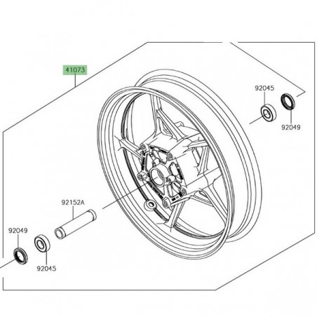 Jante avant Kawasaki Ninja 650 (2017-2021) | Réf. 410730702QT