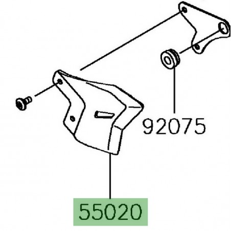 Protection de talon repose-pieds avant gauche Kawasaki Ninja 650 (2017-2021) | Réf. 550201956
