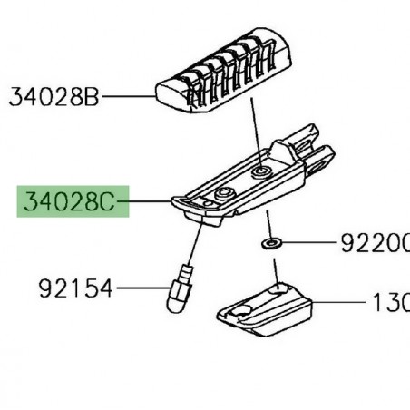 Repose-pieds avant gauche Kawasaki Ninja 650 (2017-2021) | Réf. 340280350
