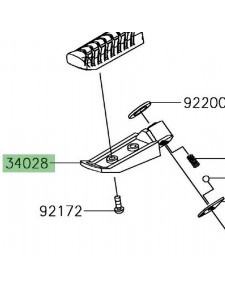 Repose-pieds arrière gauche Kawasaki Ninja 650 (2017-2021) | Réf. 340280314