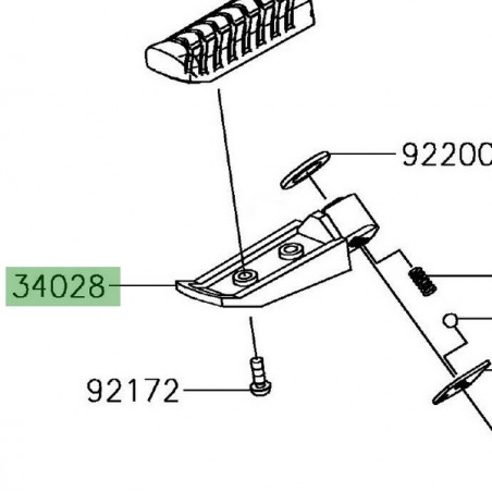 Repose-pieds arrière gauche Kawasaki Ninja 650 (2017-2021) | Réf. 340280314