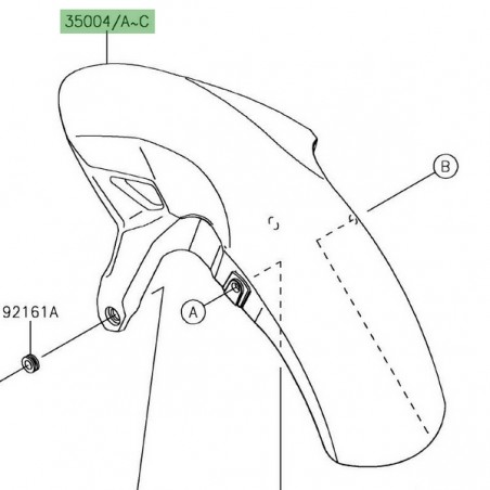 Garde-boue avant peint Kawasaki Ninja 650 (2017-2019) | Moto Shop 35