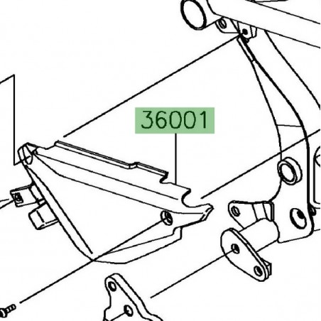 Cache sous selle gauche Kawasaki Ninja 650 (2017-2021) | Réf. 360010642