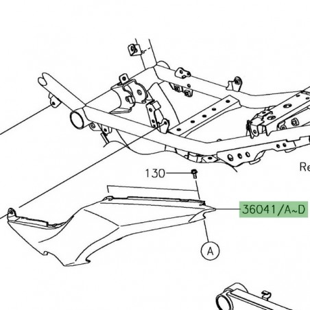 Coque arrière gauche Kawasaki Ninja 650 (2017-2019) | Moto Shop 35