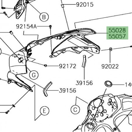 Tête de fourche peinte Kawasaki Ninja 650 (2017-2019) | Moto Shop 35