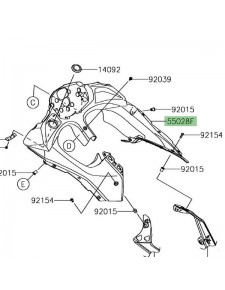 Carénage intérieur Kawasaki Ninja 650 (2017-2019) | Réf. 550280633