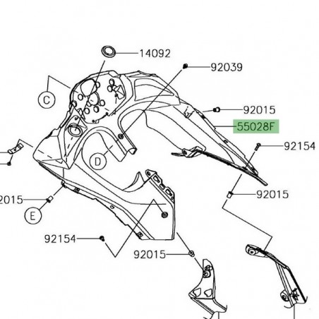 Carénage intérieur Kawasaki Ninja 650 (2017-2019) | Réf. 550280633