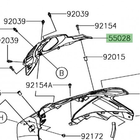 Support bulle Kawasaki Ninja 650 (2017-2019) | Réf. 550280590