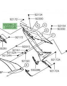 Flanc de carénage peint gauche Kawasaki Ninja 650 (2017-2019) | Moto Shop 35