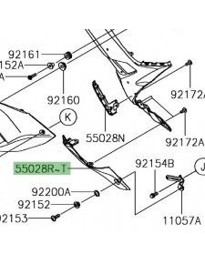 Sabot gauche de flanc de carénage Kawasaki Ninja 650 (2017-2019) | Moto Shop 35