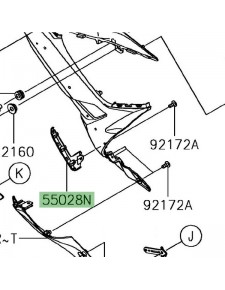 "V" gauche de bas de carénage Kawasaki Ninja 650 (2017-2019) | Réf. 550280600