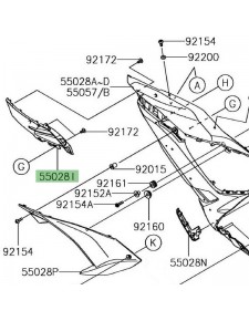 Carénage latéral avant gauche "brut" Kawasaki Ninja 650 (2017-2019) | Réf. 550280596