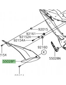 Ouïe latérale arrière gauche "brut" Kawasaki Ninja 650 (2017-2019) | Réf. 550280602