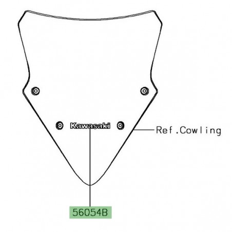 Autocollant "Kawasaki" bulle Kawasaki Ninja 650 (2017-2019) | Réf. 560542177