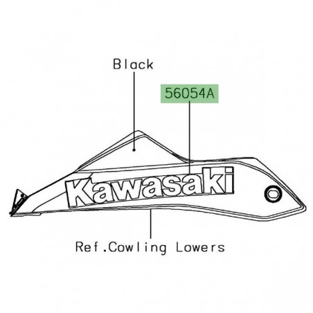 Autocollant "Kawasaki" sabot moteur Kawasaki Ninja 650 (2017-2019) | Moto Shop 35