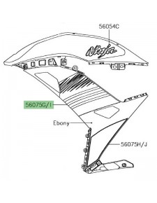 Autocollant supérieur flanc de carénage Kawasaki Ninja 650 KRT Edition 2017 | Moto Shop 35