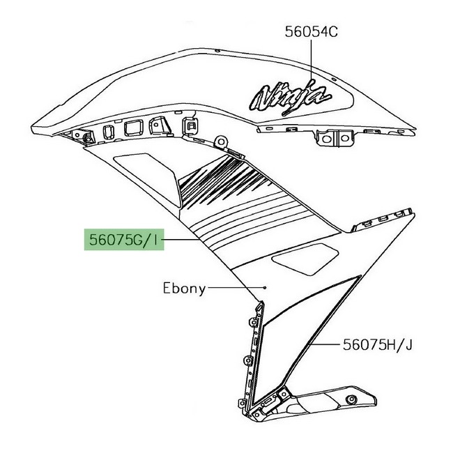 Autocollant sup carénage Kawasaki Ninja 650 KRT Edition (2017-2019)