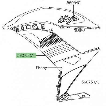 Autocollant supérieur flanc de carénage Kawasaki Ninja 650 KRT Edition 2017 | Moto Shop 35