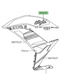 Autocollant "Ninja" flancs de carénage Kawasaki Ninja 650 KRT Edition (2018-2019) | Réf. 560542217