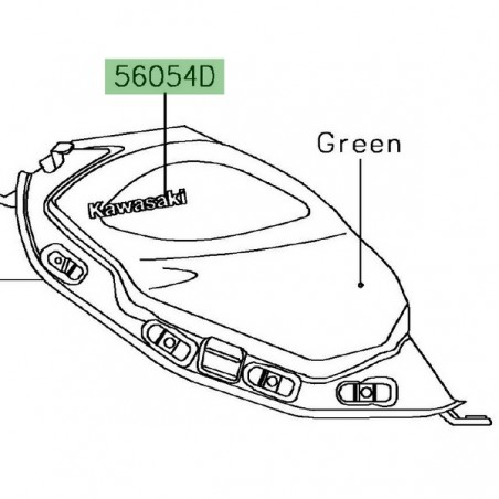 Autocollant "Kawasaki" réservoir Kawasaki Ninja 650 KRT Edition  (2018-2019) | Réf. 560542301