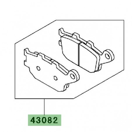 Plaquettes de frein arrière Kawasaki Z750R (2011-2012) | Réf. 430820117