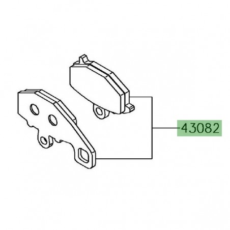 Plaquettes de frein arrière d'origine Kawasaki 430820167 | Moto Shop 35