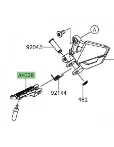 Repose-pieds avant gauche Kawasaki Z300 (2015-2016) | Réf. 340280318