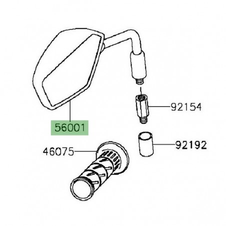 Rétroviseurs gauche Kawasaki Z300 (2015-2016) | Réf. 560010241