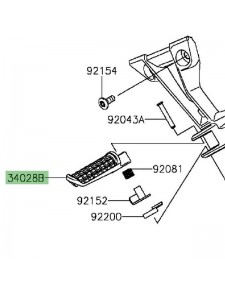 Repose-pieds arrière gauche Kawasaki Z300 (2015-2016) | Réf. 340281488