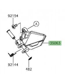 Platine repose-pieds avant gauche Kawasaki Z300 (2015-2016) | Réf. 350630999