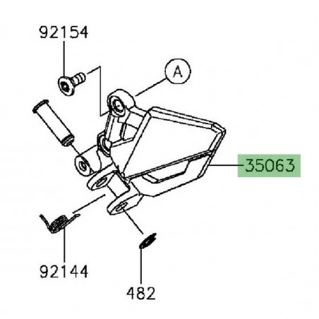 Platine repose-pieds avant gauche Kawasaki Z300 (2015-2016) | Réf. 350630999