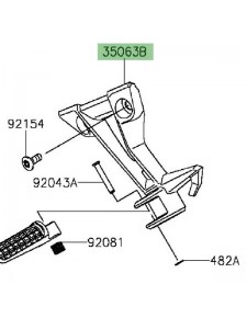 Platine repose-pieds arrière gauche Kawasaki Z300 (2015-2016) | Réf. 350631271